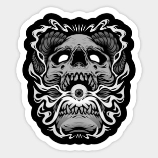 Horned Skull Sticker